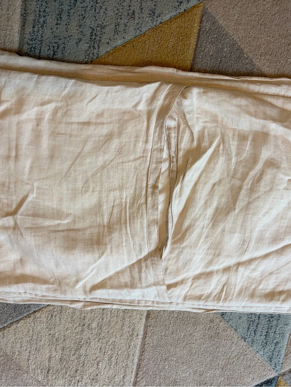 Pottery Barn Belgian Flax Linen Diamond Quilted Sham King